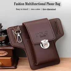 Bolsa De Cintura De Couro Masculina POLO Coldre De Telefone De Alta Qualidade Carteira Caso Porta-Chaves