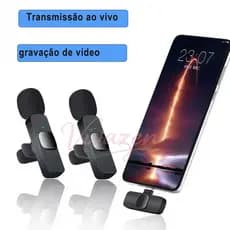 Microfone de Lapela Sem Fio Microfone Lapela Sem Fio Iphone/Tipo C Profissional