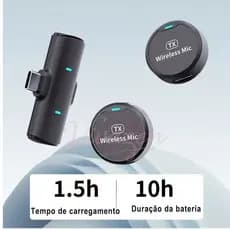 Microfone Duplo Com Ímã De Lapela Duplo Profissional Original Magnético Microfone Bluetooth Sem Fio 20 Metros