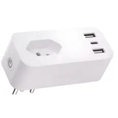 Tomada Inteligente Wifi 10A Velds, c/ 3 Portas USB, Controle por App e Medidor de Consumo, Bivolt
