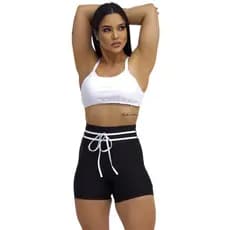 Short Meia Coxa Com Viés Bermuda Fitness Academia Feminino Corrida Caminhada treino Fitness