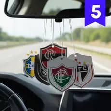Kit 5x Aromatizante de Carro Cheirinho Automotivo Time Brasileiro Lava Rapido Acessório