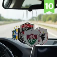 Kit 10x Aromatizante de Carro Time Brasileiros Cheirinho Automotivo Lava Rapido