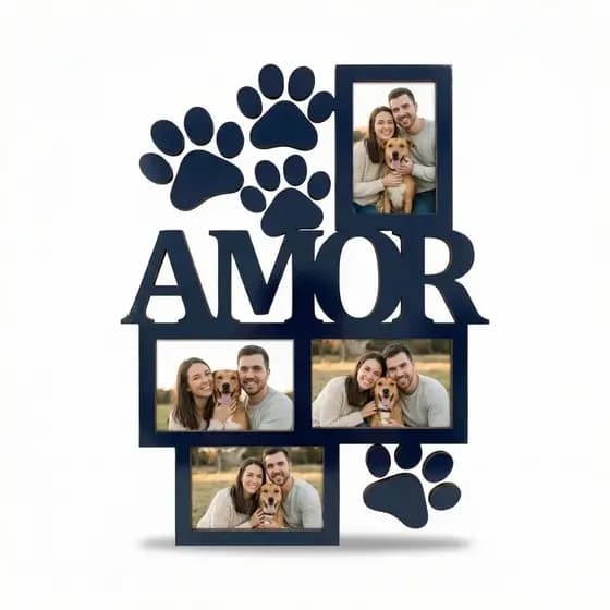 Quadro Porta Retrato Pet Painel Decorativo MDF Amor Pet  Decoração Pet Shop Porta Retrato Cachorro Gato