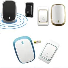 Campainha Externa Sem Fio Com Alcance De Ate 100 M Dourado Preto Azul Claro