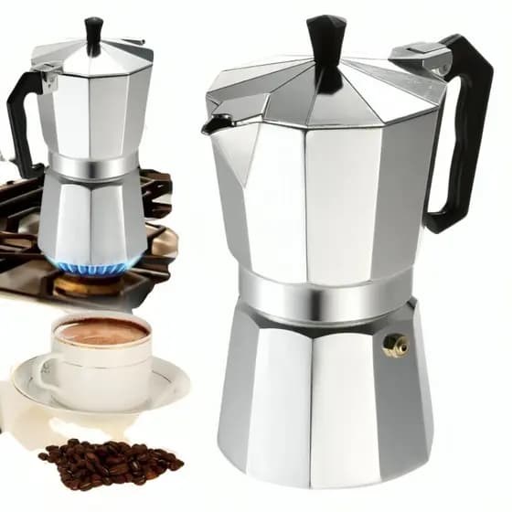 Cafeteira Italiana Moka Alumínio Café Puro Vários Tamanhos 3,6,9 xícaras supercasa