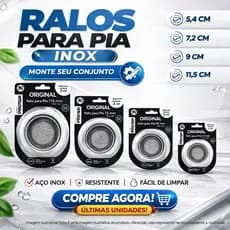 Ralinho Ralo Para Pia Inox De Cozinha Tamanhos Anti Entupimento Universal Fácil Instalação Simples