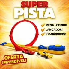 Pista De Carrinhos Brinquedo Corrida Infantil + 2 Carrinhos Pista Criança