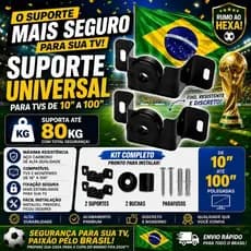 Suporte Universal Fixo Smart TV LED LCD 4K Parede E Painel 10 24 32 43 50 55 60 75 100 Polegadas