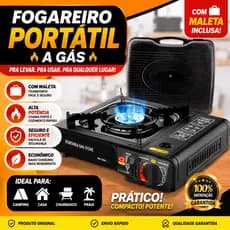 Fogareiro Camping Portátil Multiuso Trilha Pesca Com Maleta Guepardo