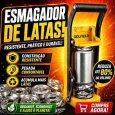 Amassador De Latinhas Latas Latão Cerveja Com Abridor De Garrafas