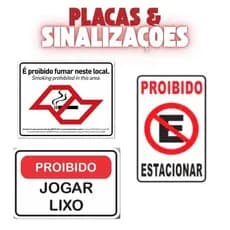 Placa De Sinalização Proibido Estacionar Jogar Lixo Fumar 30x20 Ecom IA - S-233/1 F9e Resistentes