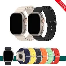 Pulseira Oceano Silicone Para Apple Watch Smartwatch e Iwo 38/40/41mm 42/44/45/49mm Ultra serie 8