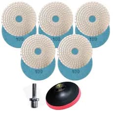 Kit 5 Lixas Grão 100 Para Porcelanato E 1 Suporte Acabamento