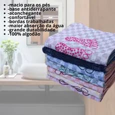 Toalha Piso Pezinho Chão Tapete Banheiro 45x70cm Promoção