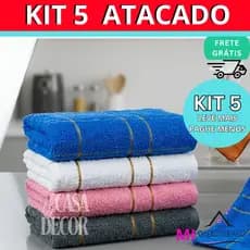 KIT 5 PANO FELPUDO LUXO LISTRADO
