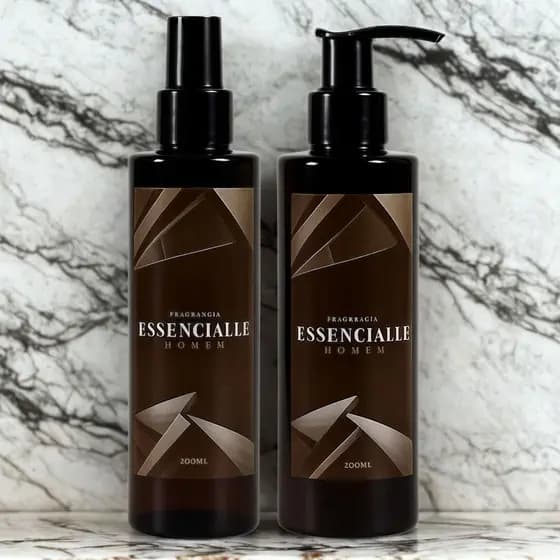 Kit Para Homens Cheirosos Essenciale - Body Splash + Creme Hidratante Corporal 200ml