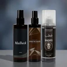 Trio Masculino Amadeirado Magnata + Malbeck + Essencialle 200 ml cada Para Homens Cheirosos