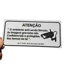 Placas Sinalização Camera Segurança Monitorada Por Câmeras