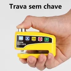 Trava Cadeado De Freio Disco Com Alarme Sonoro Para Moto Bicicletas