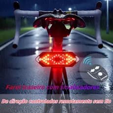 Lanterna Bike Traseira Recarreg¡vel Usb Com ControleDe Seta E Suporte Para  Bicicleta