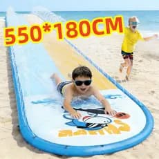 Escorregador De Grama 550×180cm Inflável Com Jato De água Brinquedo De Verão Para Crianças No Quintal PVC