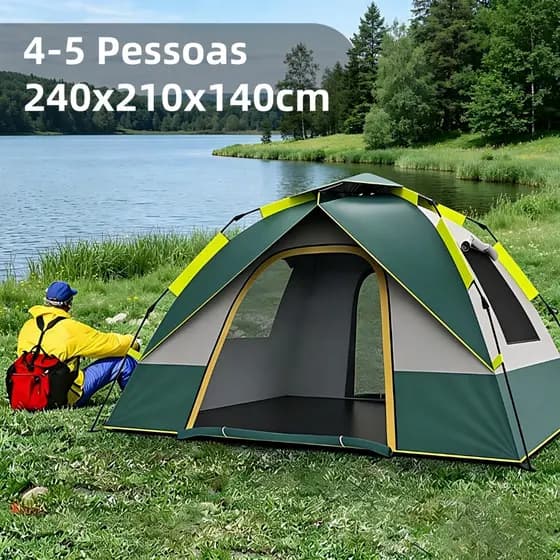 Barraca de Camping 3-4 Pessoas Prova d'água Barraca Acampamento Automático 200×200×135cm