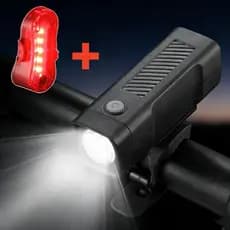 Kit Lanterna E Farol Bike Luz Recarregavel LED Ultra Brilhante Segurança Noturna Usb Prova D'agua 2026