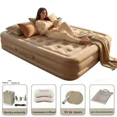 Colchão Inflável Automático Queen Casal Cama De Campanha Bomba Inflável Com Bateria De Lítio Integrada 200*150*40CM