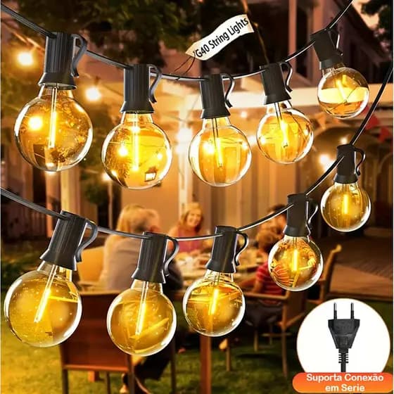 Lâmpadas Inquebrável Luz De Cordão 30M/55 LED G40 Iluminação Externa Para Jardim Decoração Carnaval Natal