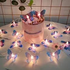 Luz de Fadas Borboleta 10 LEDs Corda Bateria À Prova D'água para Quarto Casamento Natal