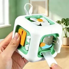 Brinquedos De Menino Cubo Ocupado Montessori 6 Em 1 Placa De Atividades Sensoriais Brinquedos Para Crianças De 2 Anos