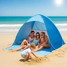 Barraca Tenda Proteção Solar Praia Acampamento UV Portátil Tem Cortina De Porta E Bolsa Portátil Tamanho 200x165x130AZUL