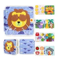 Montessori Livros Silenciosos Para Crianças, Soft Activity Busy Book,Felt Cloth Book, Toy Viagem Sensorial Com Atividade