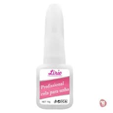 Cola Com Pincel para tips Lirio Unhas Acrigel Porcelana Postiças