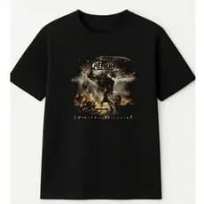 Bonito Camiseta Preta Unissex De Rock, 100% Algodão | Estampa: "Kreator Phantom" | Casual Chique Inspirado No Rock