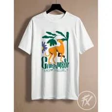 Bonito Camiseta Unissex De Algodão Com Estampa De Cachorro Caramelo