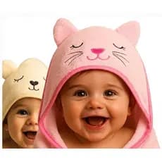 Kit 2 Toalhas Banho Bebê Capuz Bordado Forrada Soft Fleece Ultra Macio