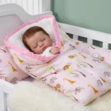 Saco de Dormir Bebê com ZÍPER e ELÁSTICO para o Frio Inverno em Tecido Estampado 100% Algodão