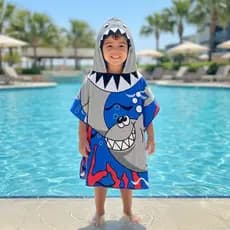 Toalha Infantil com Capuz Secagem Rápida Super Absorvente Praia Piscina Crianças