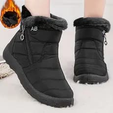 Botas de cano curto femininas, botas de inverno isoladas para mulheres, botas de cano curto quentes e forradas, botas de