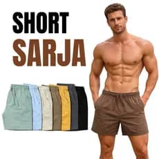 Short Sarja Masculino Premium - Pica Pau Bordado