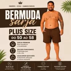 Bermuda Sarja Premium PLUS SIZE - 50 ao 58 - Envio Rápido
