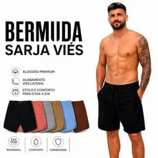Bermuda Sarja Casual Premium - Masculino - Consultar Marca no Chat - Envio Rápido(Cenoura,48)
