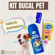 Kit Creme Dental Pet Pasta Dental + Spray Bucal para Cães e Gatos + Dedeira