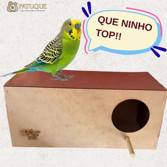 Ninho de Madeira MDF para Periquito Gaiola Viveiro Aves Pássaros