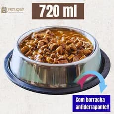 Comedouro Pote Comida Ração Água Pet Cães Gatos Inox Antiderrapante - Comedouro para Cachorro Inox 720ml
