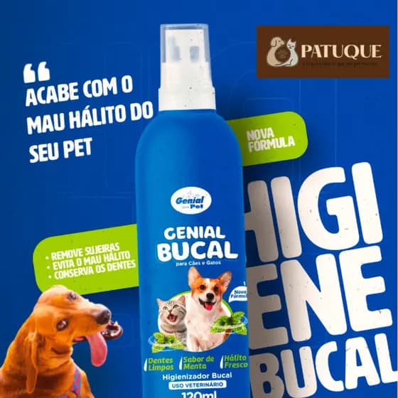 Spray Bucal Pet Menta Cães Gato Genial Pet 120 ml