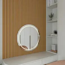 KIT 25 Até 100 Painel Ripado Placa Madeira MDF 45cm X10cm Com Dupla Face Sala Tv Quarto Escritório