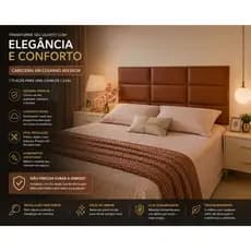 KIT CABECEIRA COURINO 45X20CM MODULAR CAMA BOX ESTOFADA SOLTEIRO CASAL QUEEM KING COM FITA DUPLA FACE
